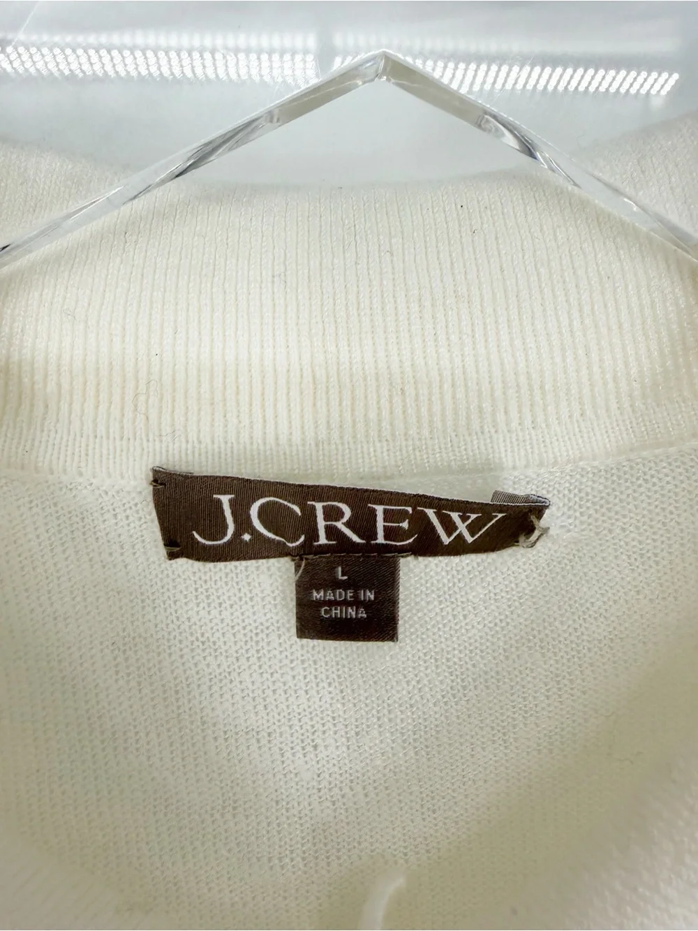 J.Crew Linen Button Down Knit Top Women's L White Coastal Chic